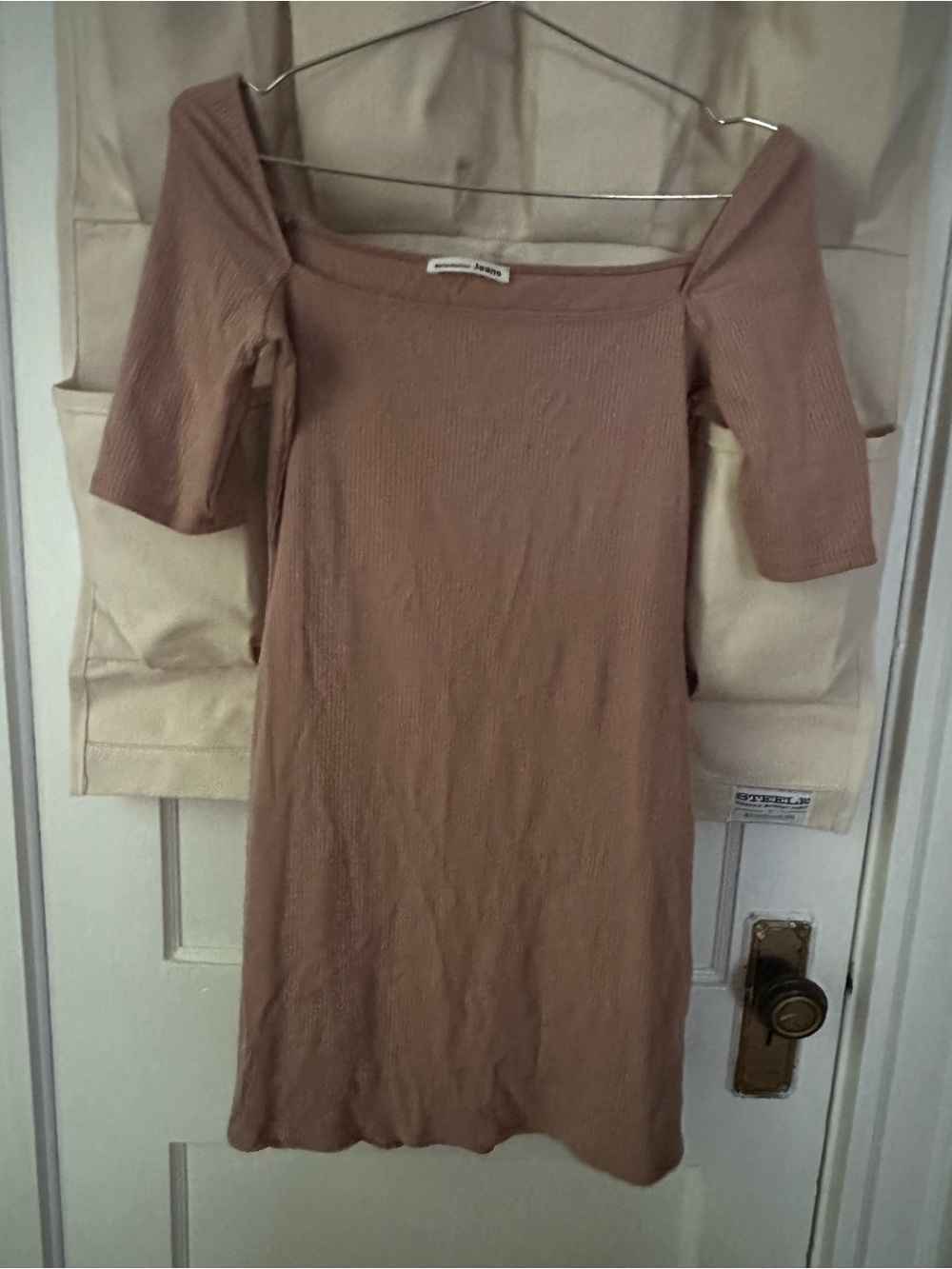 Reformation taupe ribbed dress, size medium